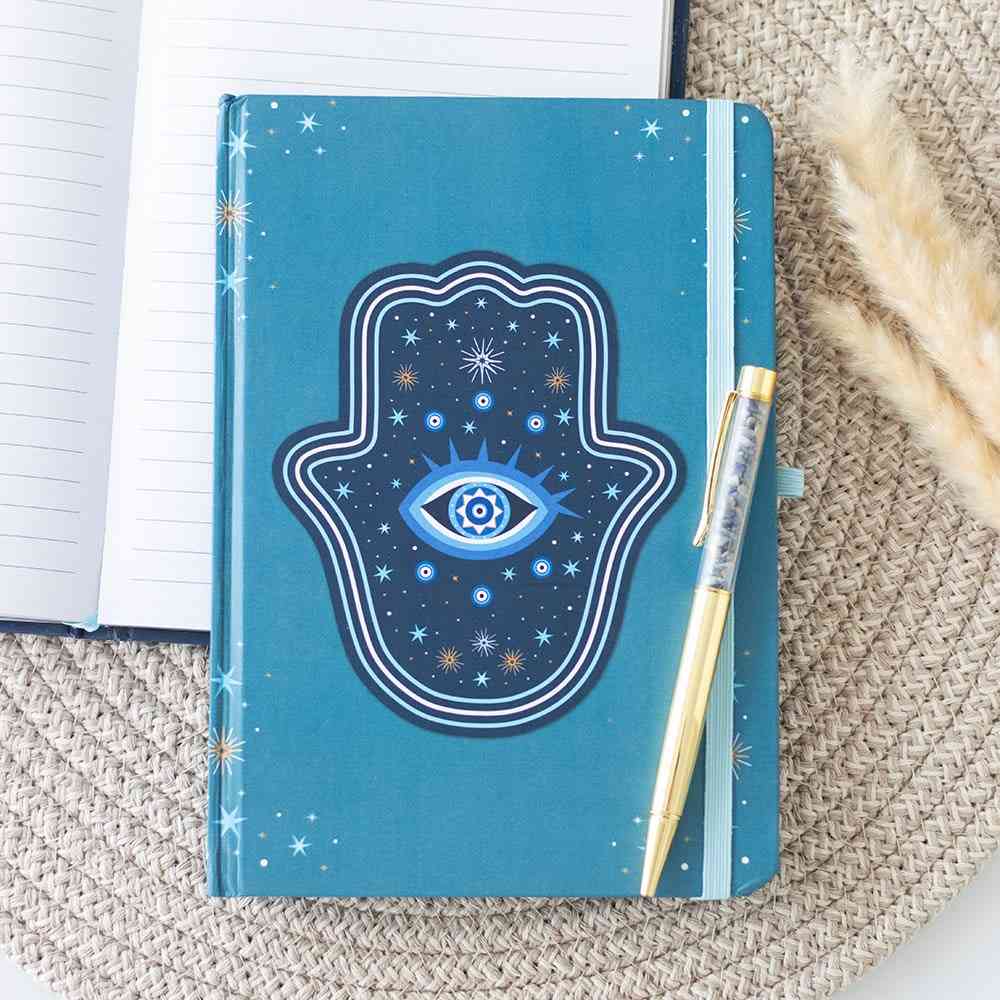 Something Different - Hand of Hamsa A5 with Crystal Chip Pen Notizbuch - Blau